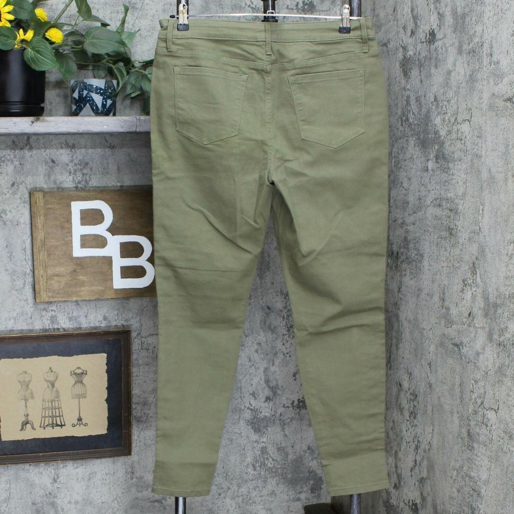 NWT Colleen Lopez Side Skinny Jeans 8 Olive Green - Picture 4 of 8
